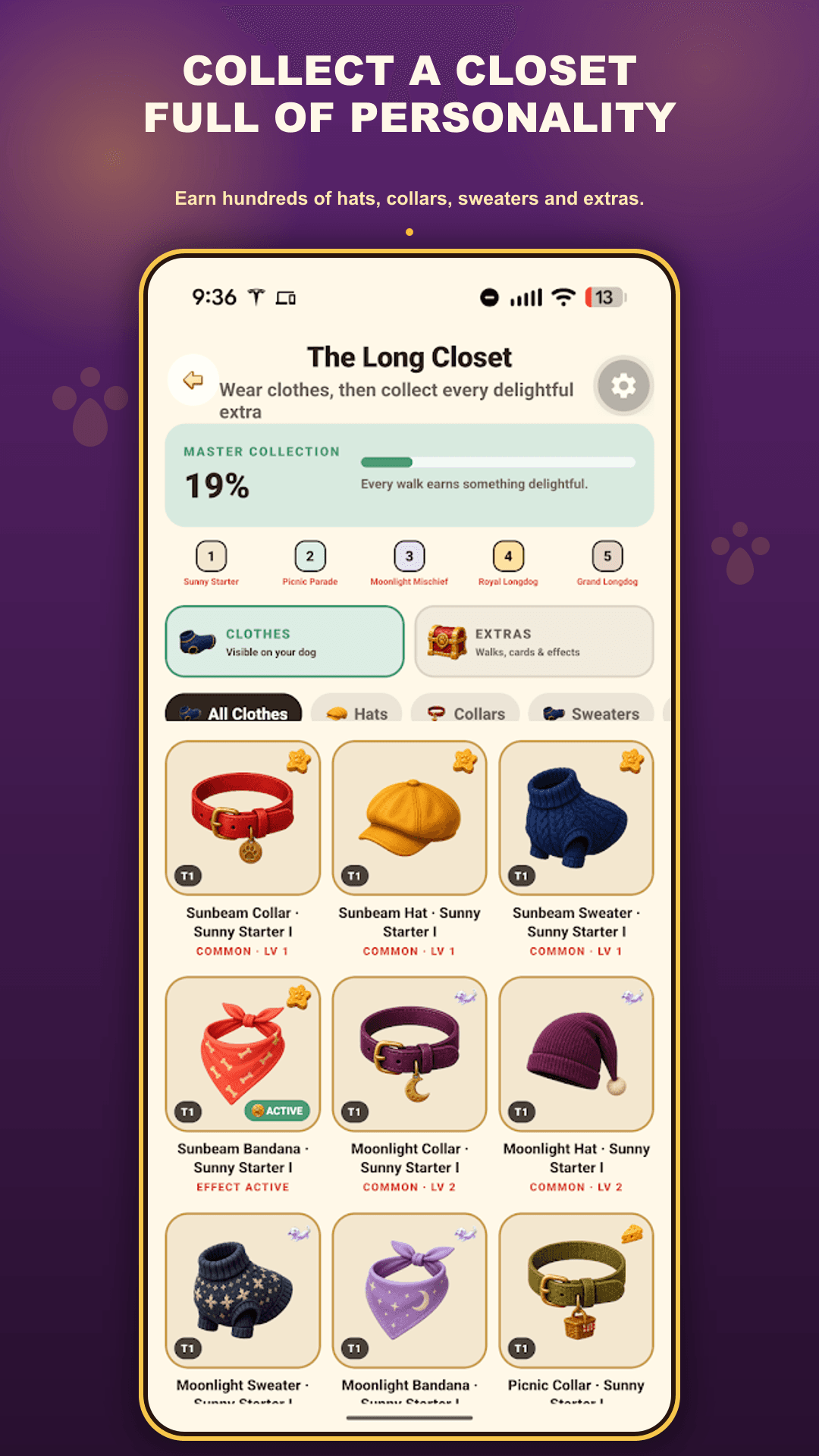 Collect outfits in The Long Closet